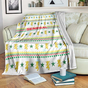 Senegal Christmas Blanket Golden Lion and Festive Stars Motif - African Pride