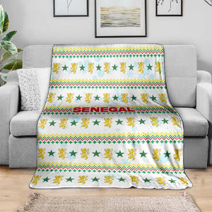 Senegal Christmas Blanket Golden Lion and Festive Stars Motif - African Pride