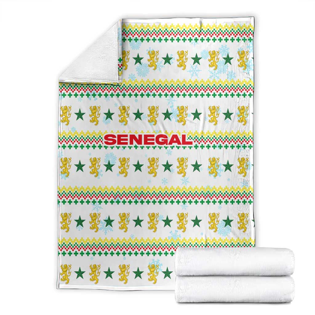 Senegal Christmas Blanket Golden Lion and Festive Stars Motif - African Pride