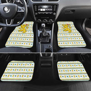 Senegal Christmas Car Mats Golden Lion and Festive Stars Motif - African Pride