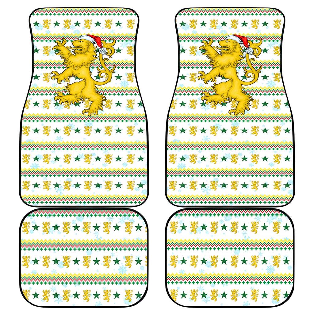 Senegal Christmas Car Mats Golden Lion and Festive Stars Motif - African Pride