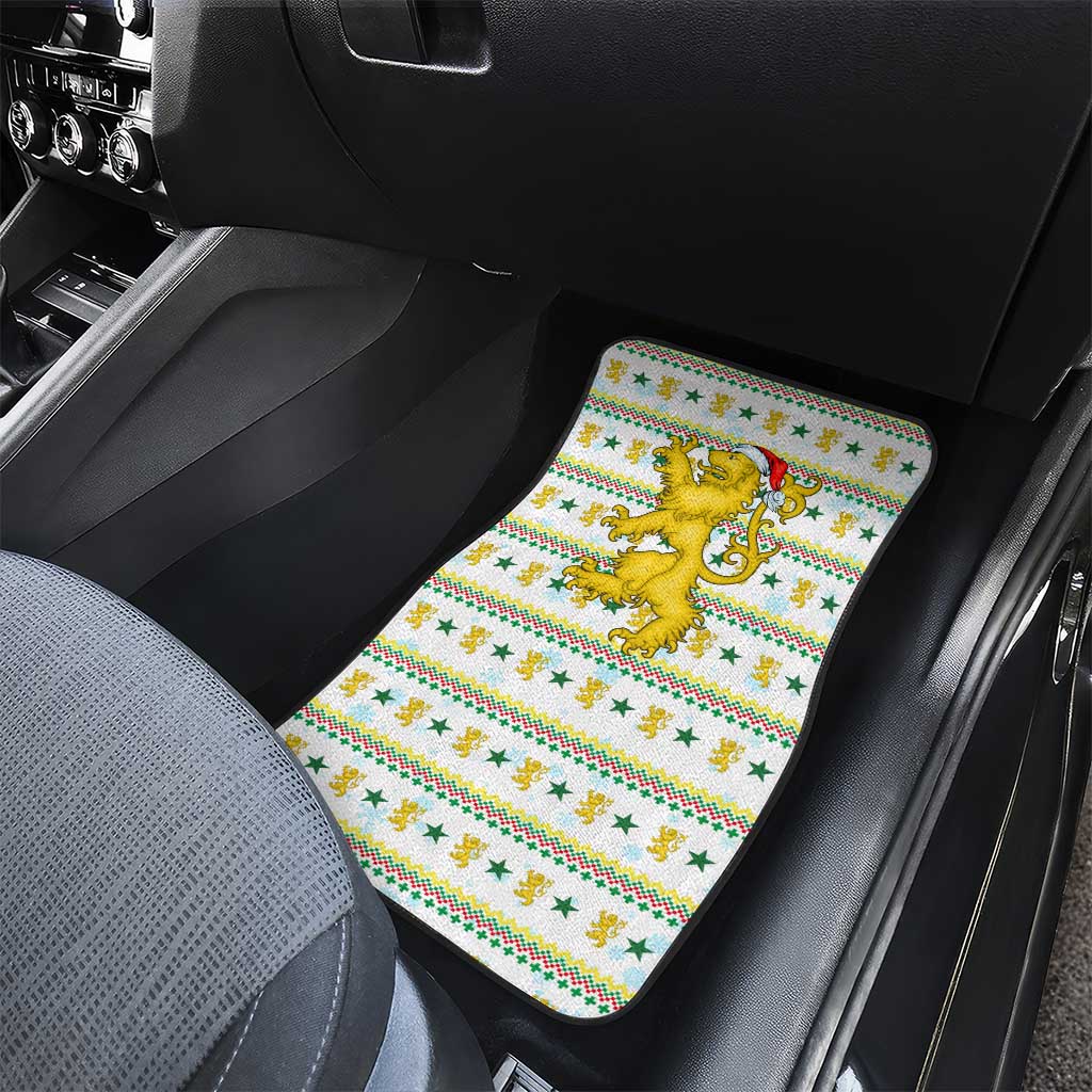 Senegal Christmas Car Mats Golden Lion and Festive Stars Motif - African Pride