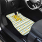Senegal Christmas Car Mats Golden Lion and Festive Stars Motif - African Pride