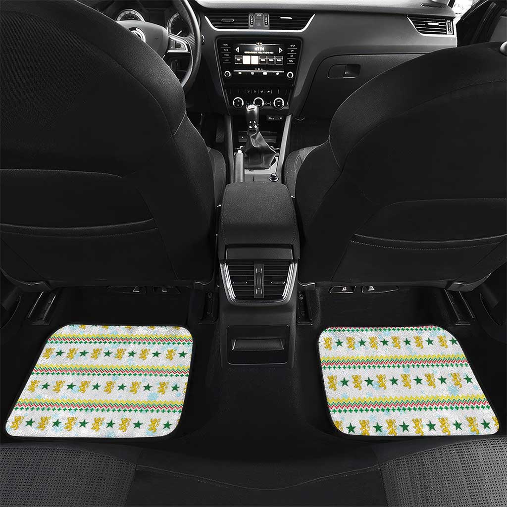 Senegal Christmas Car Mats Golden Lion and Festive Stars Motif - African Pride