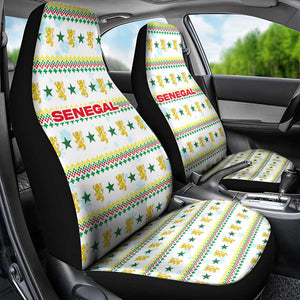 Senegal Christmas Car Seat Cover Golden Lion and Festive Stars Motif - African Pride