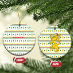 Senegal Christmas Ceramic Ornament Golden Lion and Festive Stars Motif - African Pride
