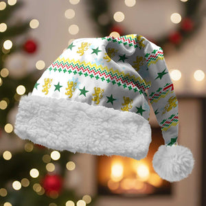 Senegal Christmas Santa Hat Golden Lion and Festive Stars Motif - African Pride