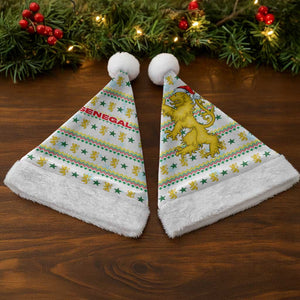 Senegal Christmas Santa Hat Golden Lion and Festive Stars Motif - African Pride