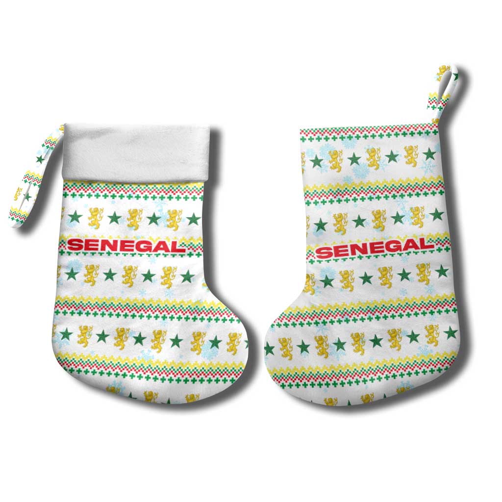 Senegal Christmas Stocking Golden Lion and Festive Stars Motif - African Pride