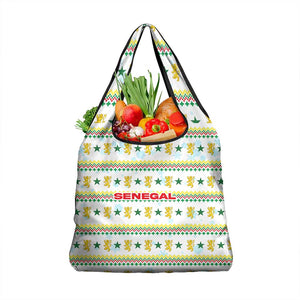 Senegal Christmas Grocery Bag Golden Lion and Festive Stars Motif - African Pride