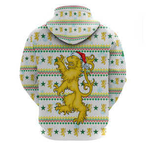 Senegal Christmas Hoodie Golden Lion and Festive Stars Motif - African Pride