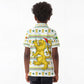 Senegal Christmas Kid Polo Shirt Golden Lion and Festive Stars Motif - African Pride
