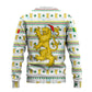 Senegal Christmas Ugly Christmas Sweater Golden Lion and Festive Stars Motif - African Pride