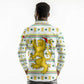 Senegal Christmas Long Sleeve Polo Shirt Golden Lion and Festive Stars Motif - African Pride