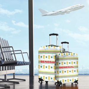 Senegal Christmas Luggage Cover Golden Lion and Festive Stars Motif - African Pride