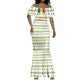 Senegal Christmas Mermaid Dress Golden Lion and Festive Stars Motif - African Pride