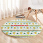 Senegal Christmas Round Carpet Golden Lion and Festive Stars Motif - African Pride