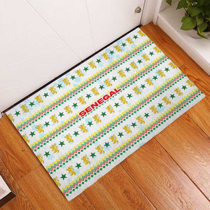 Senegal Christmas Rubber Doormat Golden Lion and Festive Stars Motif - African Pride