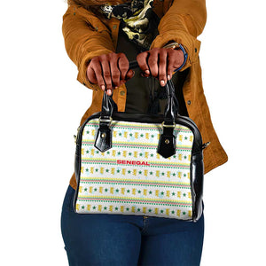 Senegal Christmas Shoulder Handbag Golden Lion and Festive Stars Motif - African Pride