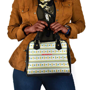 Senegal Christmas Shoulder Handbag Golden Lion and Festive Stars Motif - African Pride