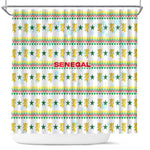 Senegal Christmas Shower Curtain Golden Lion and Festive Stars Motif - African Pride