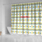 Senegal Christmas Shower Curtain Golden Lion and Festive Stars Motif - African Pride