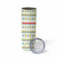Senegal Christmas Skinny Tumbler Golden Lion and Festive Stars Motif - African Pride