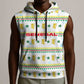 Senegal Christmas Sleeveless Hoodie Golden Lion and Festive Stars Motif - African Pride