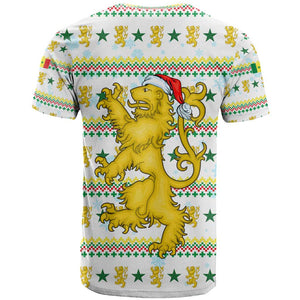 Senegal Christmas T shirt Golden Lion and Festive Stars Motif - African Pride