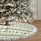 Senegal Christmas Tree Skirt Golden Lion and Festive Stars Motif - African Pride
