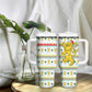 Senegal Christmas Tumbler With Handle Golden Lion and Festive Stars Motif - African Pride