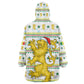 Senegal Christmas Wearable Blanket Hoodie Golden Lion and Festive Stars Motif - African Pride