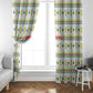 Senegal Christmas Window Curtain Golden Lion and Festive Stars Motif - African Pride
