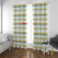 Senegal Christmas Window Curtain Golden Lion and Festive Stars Motif - African Pride
