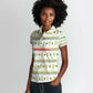 Senegal Christmas Women Polo Shirt Golden Lion and Festive Stars Motif - African Pride