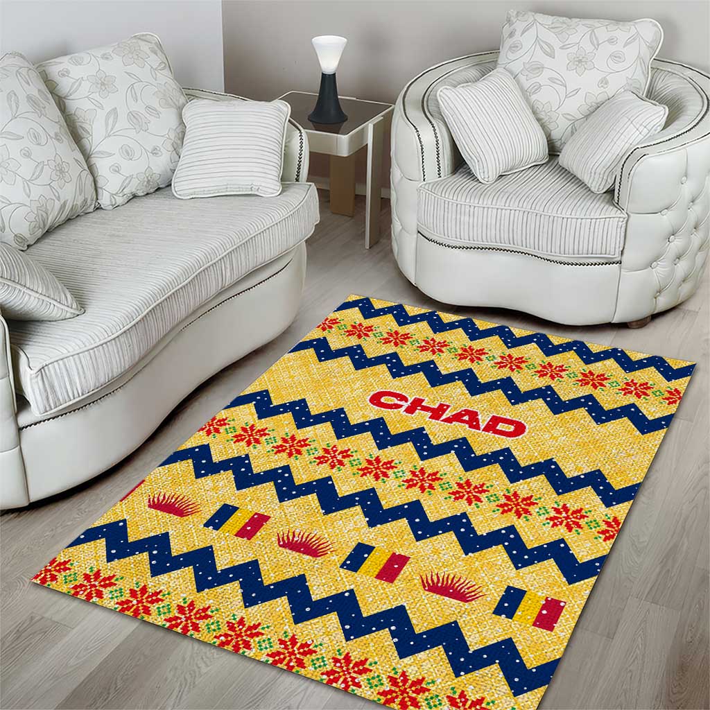 Chad Christmas Area Rug National Coat of Arms, and Festive Motif - African Pride