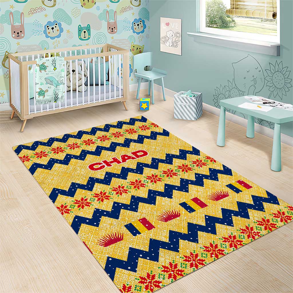 Chad Christmas Area Rug National Coat of Arms, and Festive Motif - African Pride