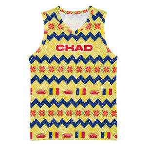 Chad Christmas Basketball Jersey National Coat of Arms, and Festive Motif - African Pride