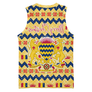 Chad Christmas Basketball Jersey National Coat of Arms, and Festive Motif - African Pride