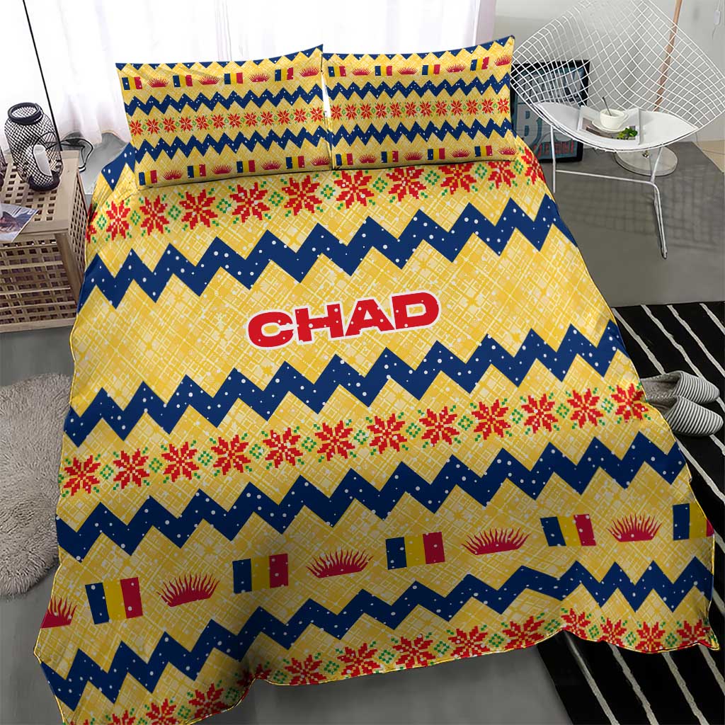 Chad Christmas Bedding Set National Coat of Arms, and Festive Motif - African Pride