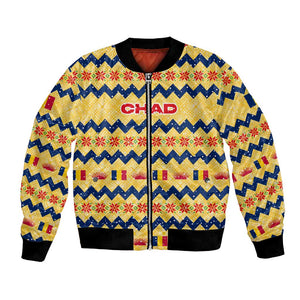 Chad Christmas Bomber Jacket National Coat of Arms, and Festive Motif - African Pride