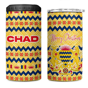 Chad Christmas 4 in 1 Can Cooler Tumbler National Coat of Arms, and Festive Motif - African Pride