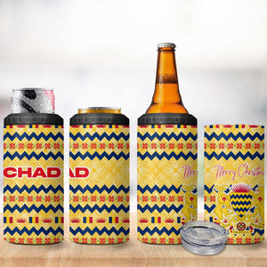 Chad Christmas 4 in 1 Can Cooler Tumbler National Coat of Arms, and Festive Motif - African Pride