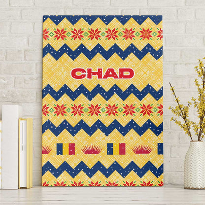 Chad Christmas Canvas Wall Art National Coat of Arms, and Festive Motif - African Pride