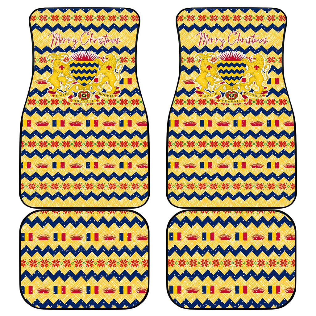 Chad Christmas Car Mats National Coat of Arms, and Festive Motif - African Pride