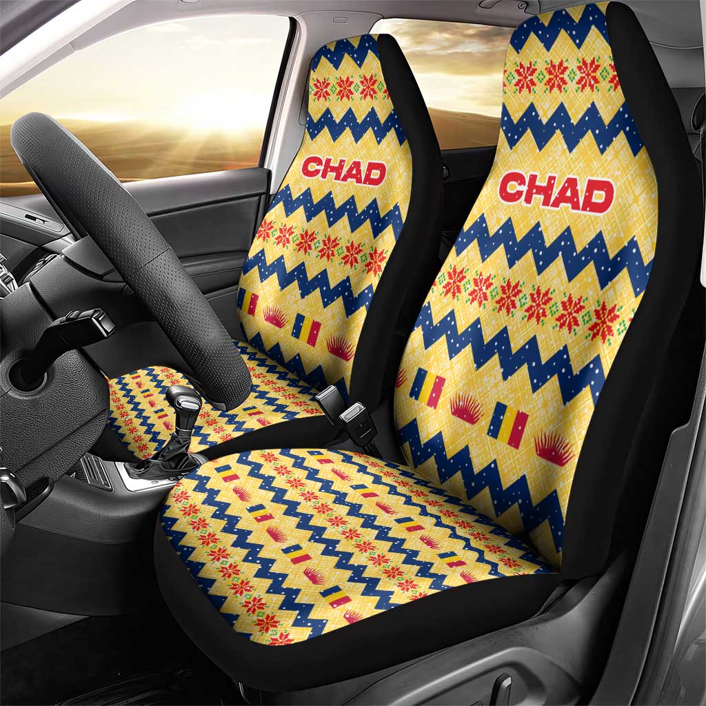 Chad Christmas Car Seat Cover National Coat of Arms, and Festive Motif - African Pride