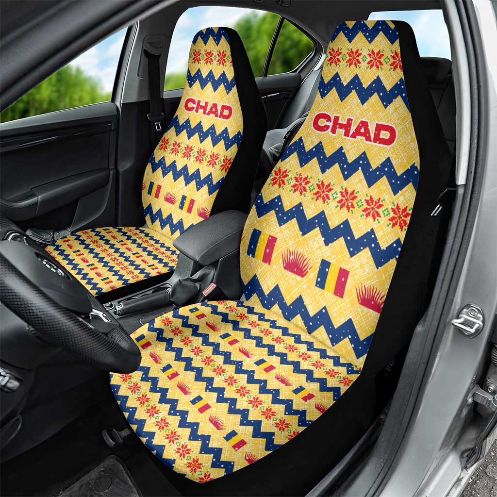 Chad Christmas Car Seat Cover National Coat of Arms, and Festive Motif - African Pride