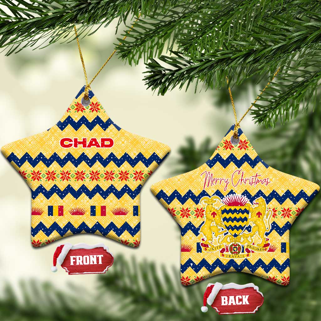 Chad Christmas Ceramic Ornament National Coat of Arms, and Festive Motif - African Pride