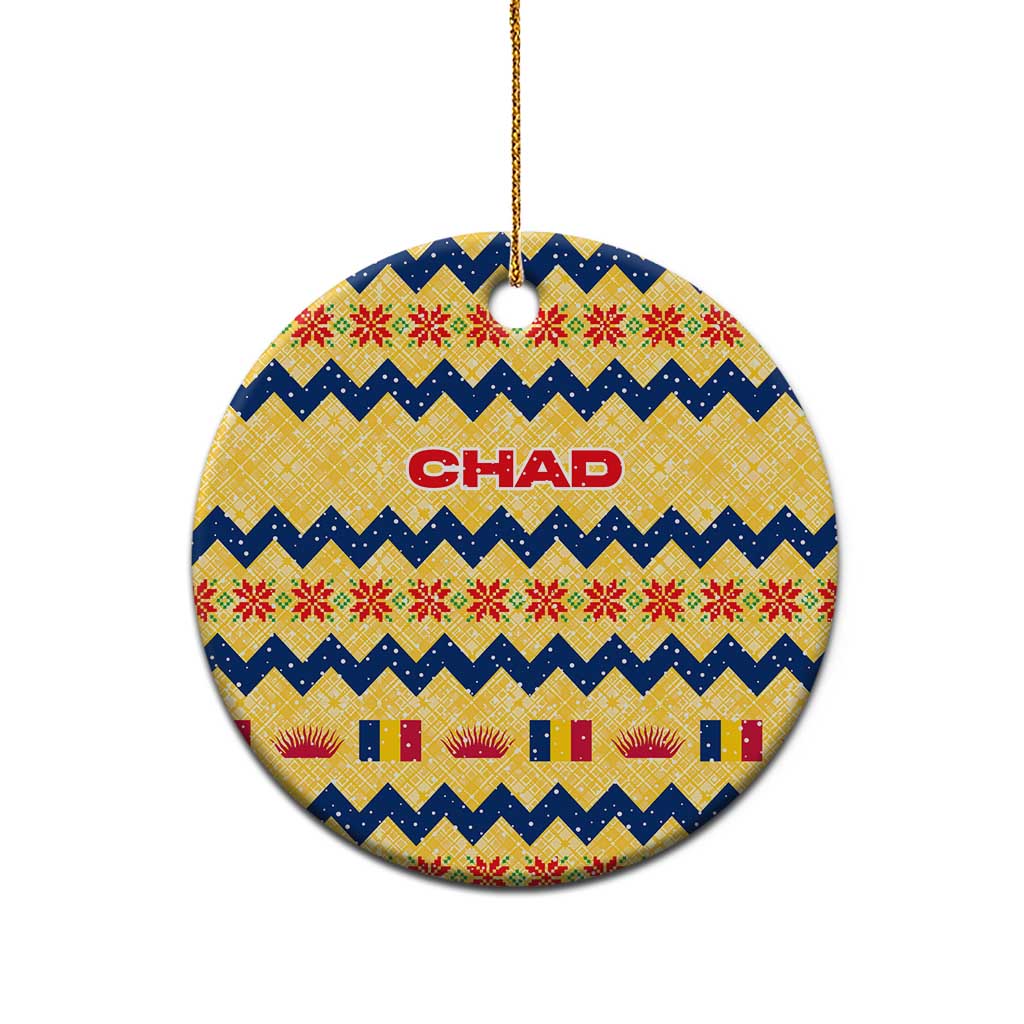 Chad Christmas Ceramic Ornament National Coat of Arms, and Festive Motif - African Pride