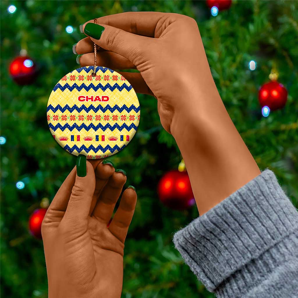 Chad Christmas Ceramic Ornament National Coat of Arms, and Festive Motif - African Pride
